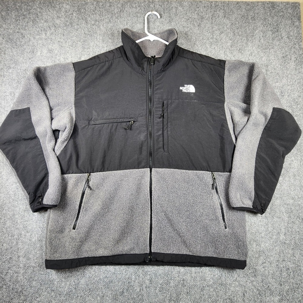 The North Face Denali Polartec Fleece Jacket Mens XXL Grey Black Colorblock
